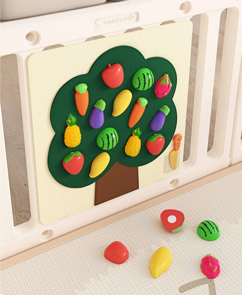 Fruit & Vegetable Felt Activity Board and Pretend Play Food Set
