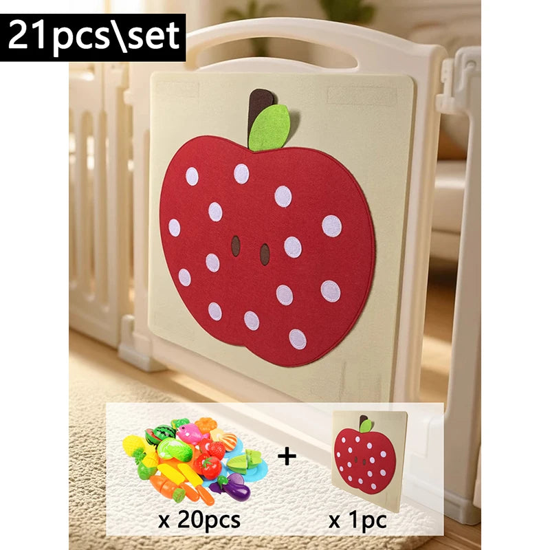 Fruit & Vegetable Felt Activity Board and Pretend Play Food Set