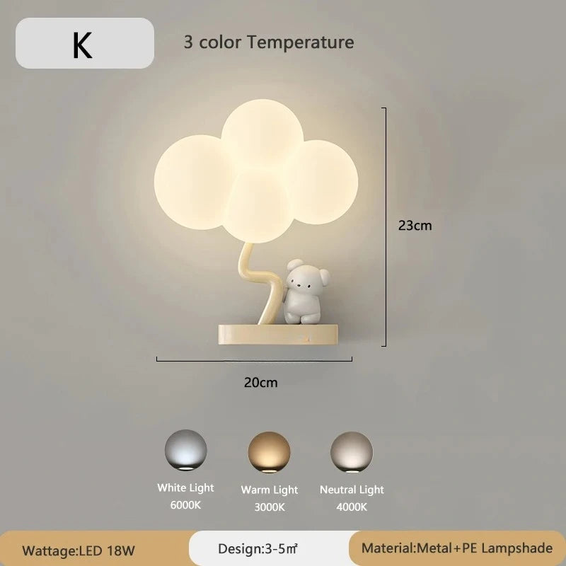 Children’s Cloud Wall Lamp – Warm LED Bedroom Light