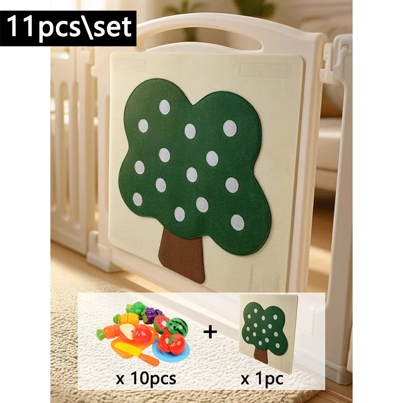 Fruit & Vegetable Felt Activity Board and Pretend Play Food Set