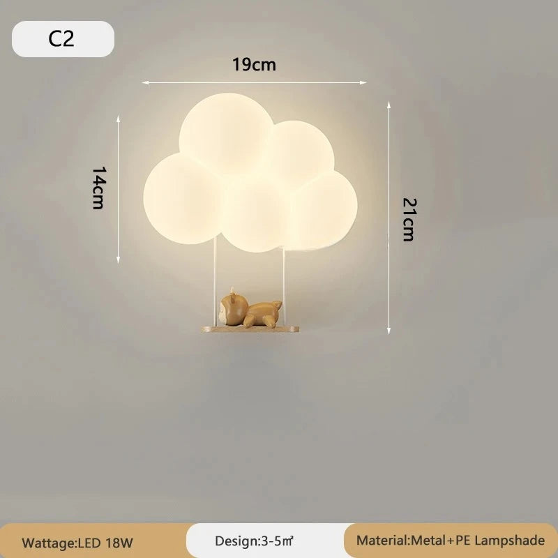 Children’s Cloud Wall Lamp – Warm LED Bedroom Light