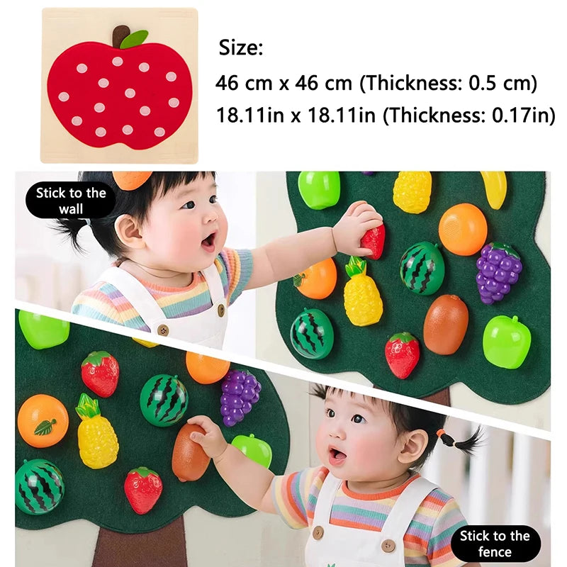 Fruit & Vegetable Felt Activity Board and Pretend Play Food Set