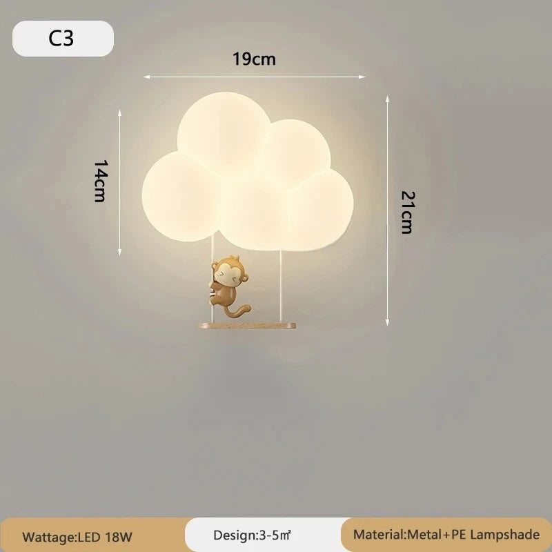 Children’s Cloud Wall Lamp – Warm LED Bedroom Light