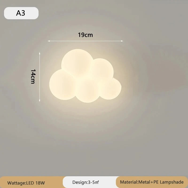 Children’s Cloud Wall Lamp – Warm LED Bedroom Light