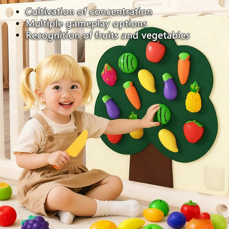Fruit & Vegetable Felt Activity Board and Pretend Play Food Set