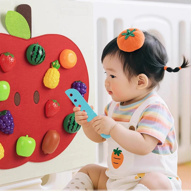 Fruit & Vegetable Felt Activity Board and Pretend Play Food Set
