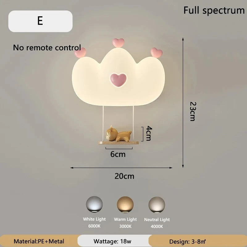 Children’s Cloud Wall Lamp – Warm LED Bedroom Light