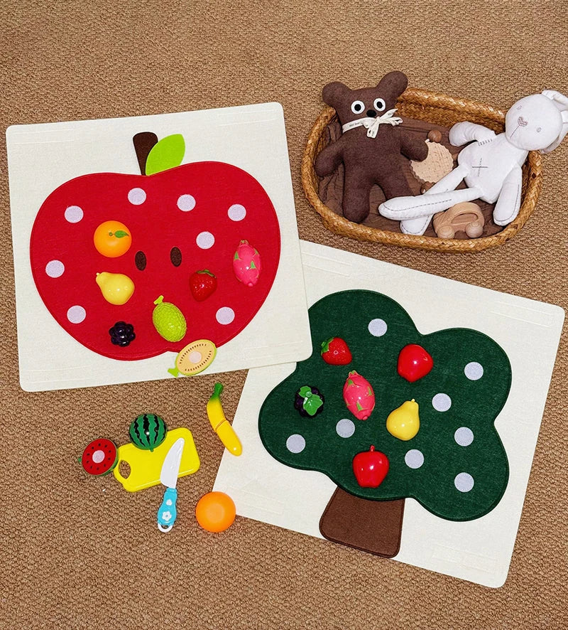 Fruit & Vegetable Felt Activity Board and Pretend Play Food Set
