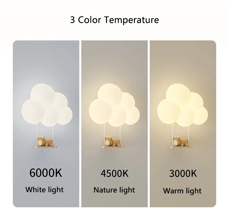 Children’s Cloud Wall Lamp – Warm LED Bedroom Light