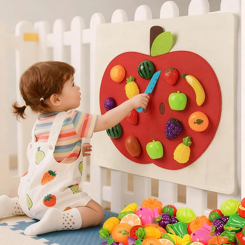 Fruit & Vegetable Felt Activity Board and Pretend Play Food Set