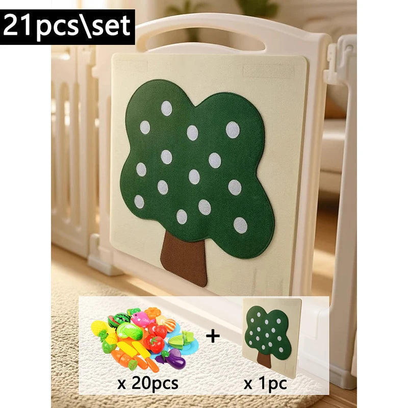 Fruit & Vegetable Felt Activity Board and Pretend Play Food Set
