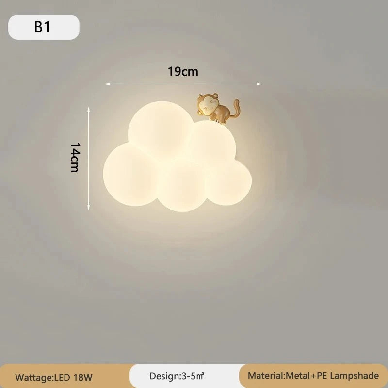 Children’s Cloud Wall Lamp – Warm LED Bedroom Light