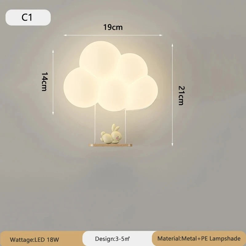 Children’s Cloud Wall Lamp – Warm LED Bedroom Light